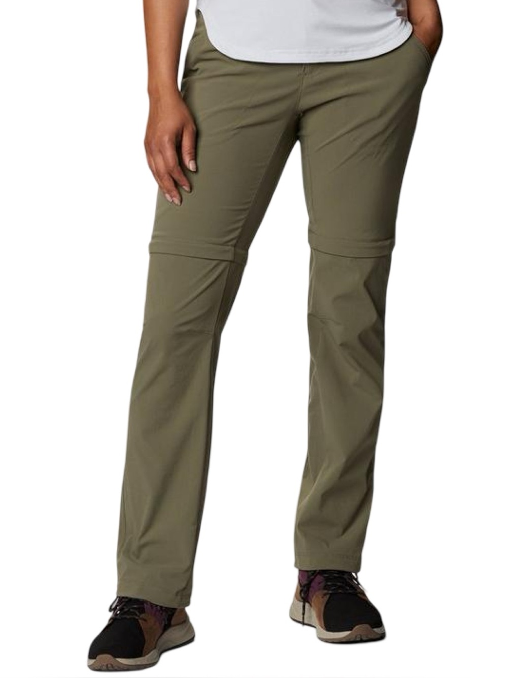Columbia Saturday Trail Convertible Pants Olive Green Omni-Shield Stretch Size 6